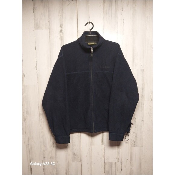 Men's Timberland Polartec Fleece Mock Neck Full Zip Jacket Blue Size Large - Picture 1 of 6